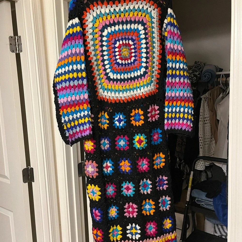 SAACHI Multicolor Crochet Long Coat - Picture 2 of 2
